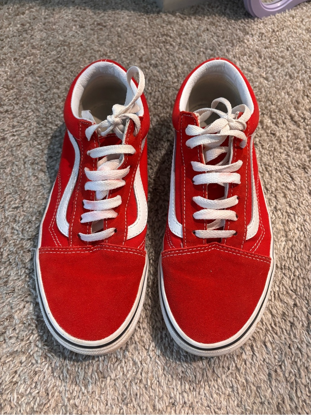 Red Skate Sneakers with White Stripe - Classic Casual